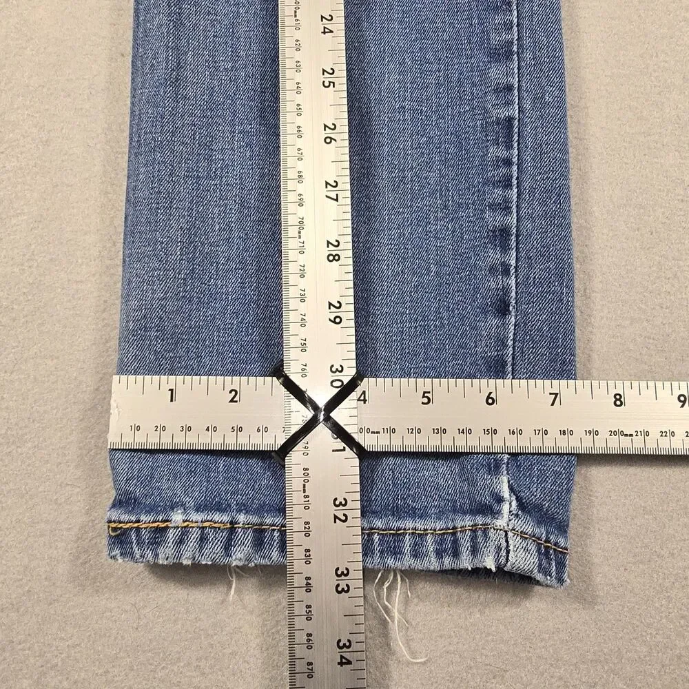 Levi's Men 34x34 Blue Jeans 514 Straight Fit Distressed Denim
